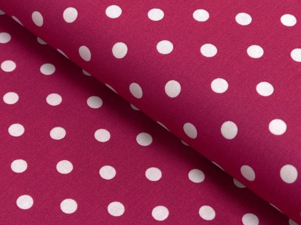 Baumwoll Druck Tupfen Pink / Weiß Ø 7mm